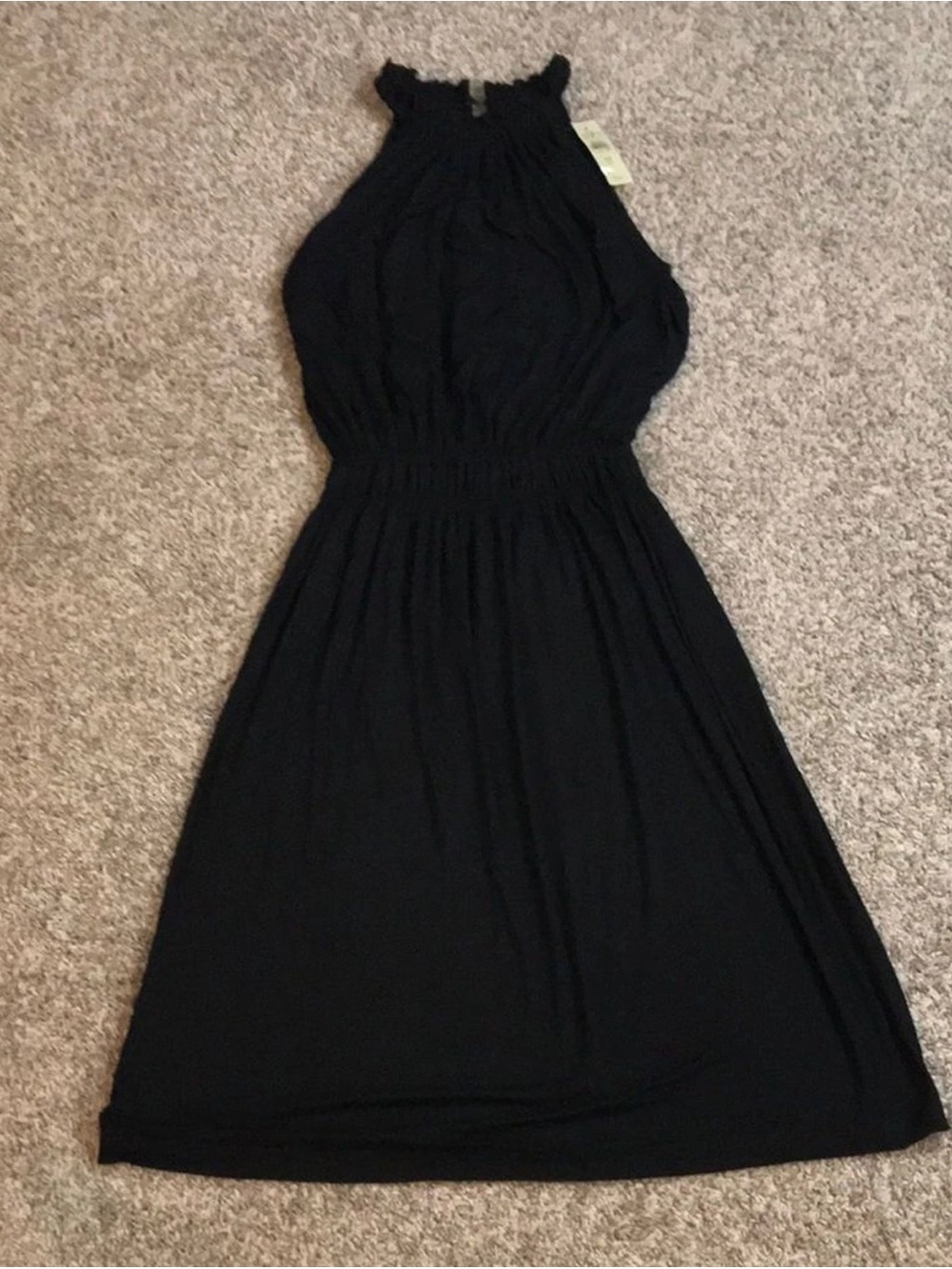 LOFT Black Halter-Neck Maxi Dress
